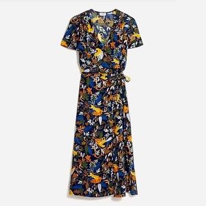 NWT J Crew Twill Wrap Dress Jungle Print
